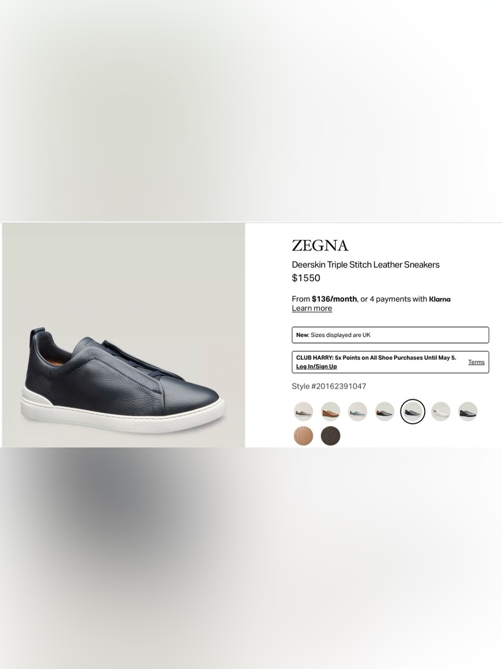 ZEGNA Deerskin Triple Stitch Leather Sneakers